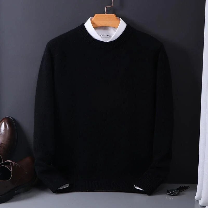 Heren Trui - Kasjmier Stof - Ronde Hals - Regular Fit
