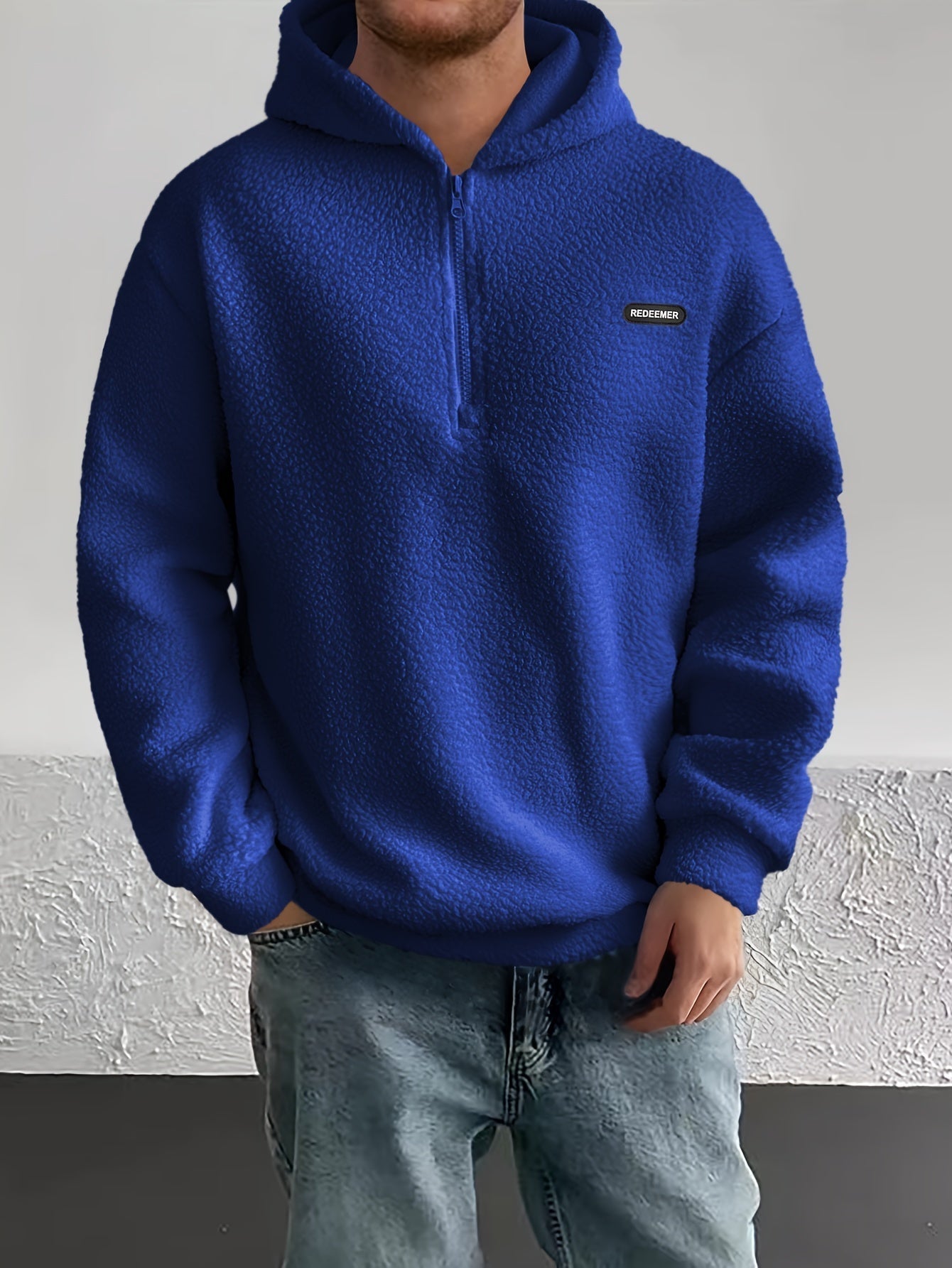 Heren Sherpa Fleece Hoodie | Halve Rits Casual Pullover