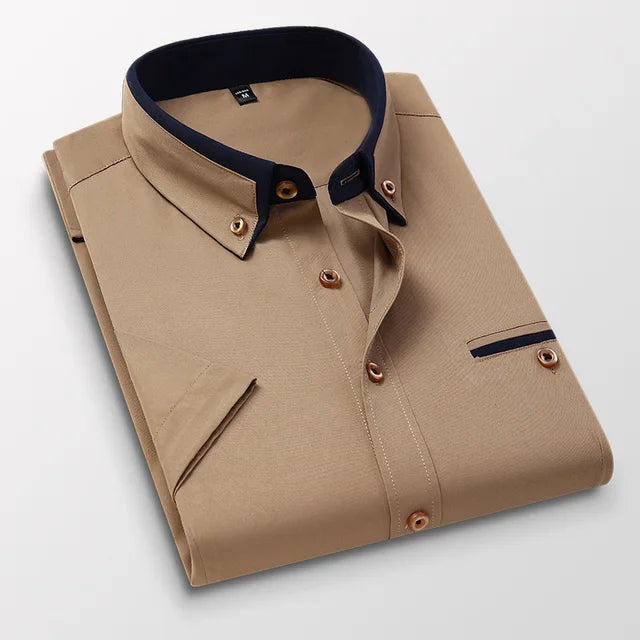 Variant image for Heren Shirt Korte Mouwen Katoen-8