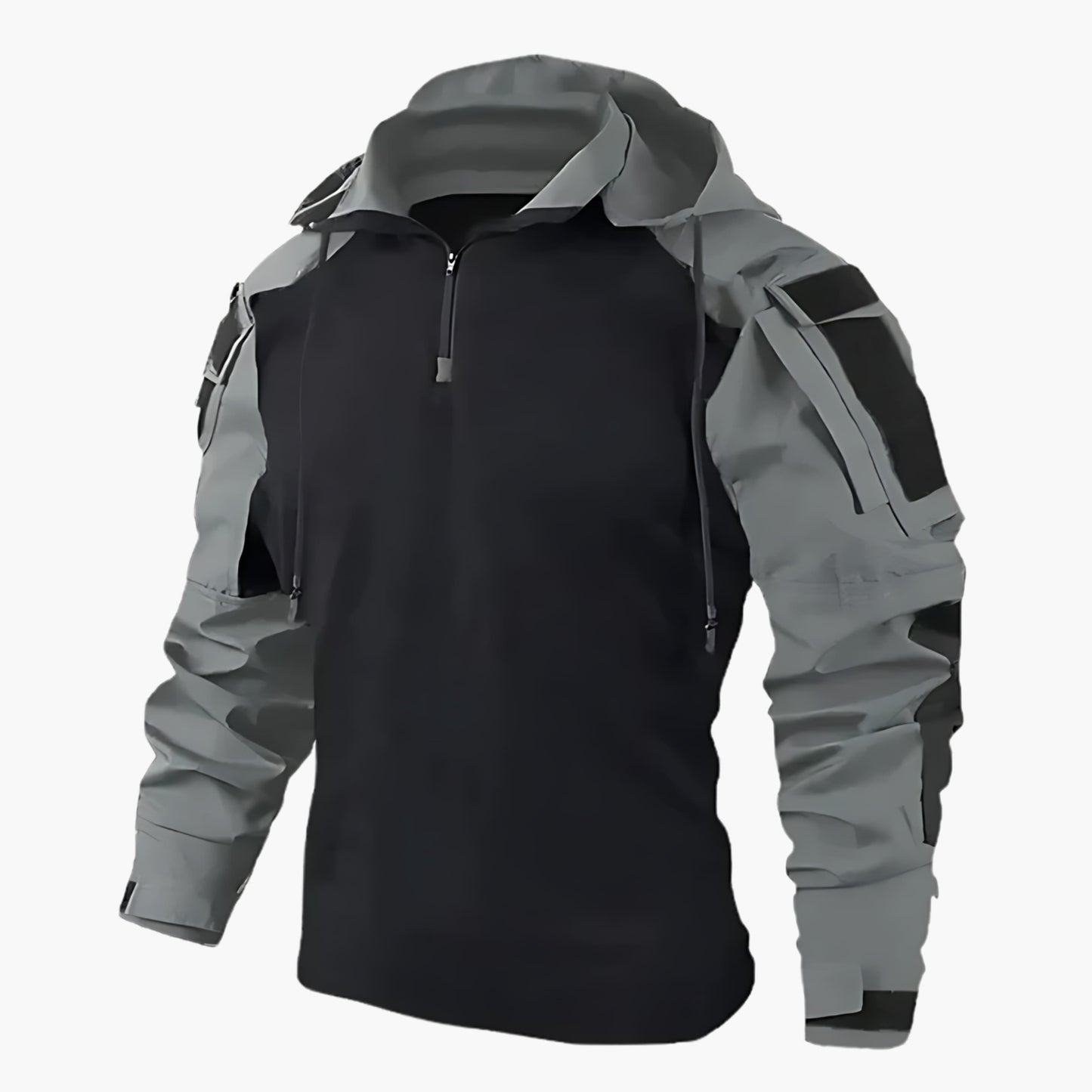 Heren Tactical Half-Zip Hoodie | Lichtgewicht Gevechtsstijl Hoodie met Verstelbare Capuchon