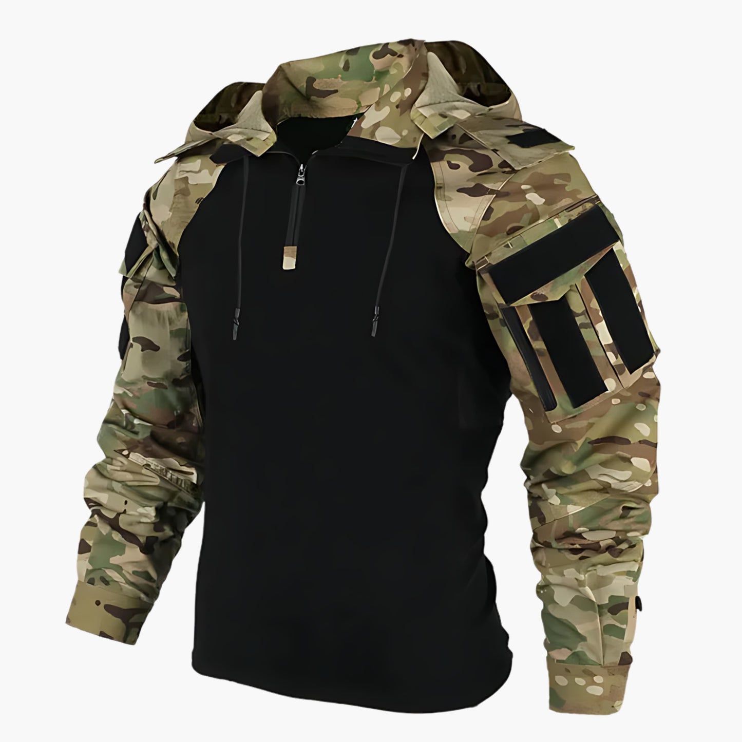 Heren Tactical Half-Zip Hoodie | Lichtgewicht Gevechtsstijl Hoodie met Verstelbare Capuchon