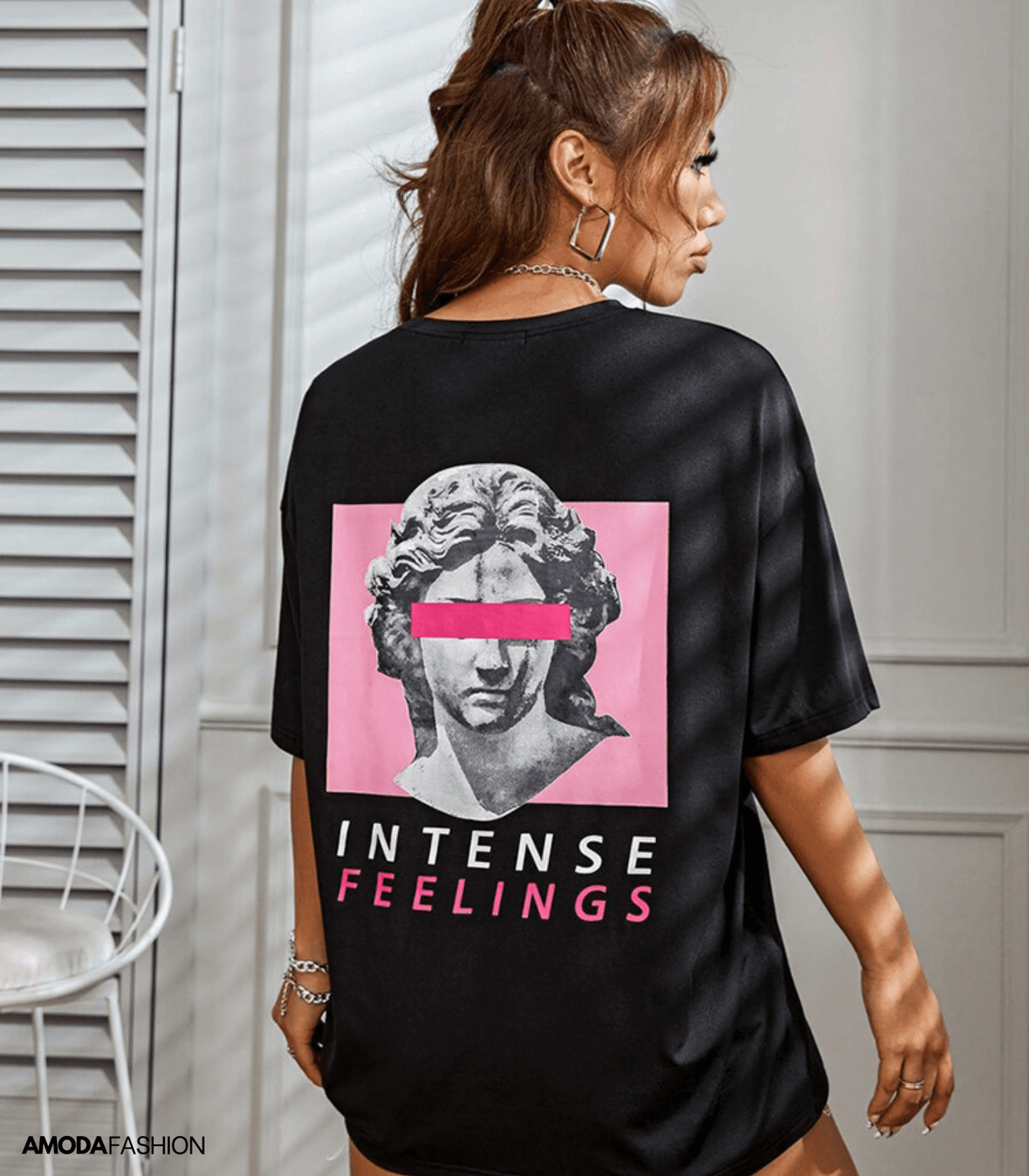 Dames T-shirt – Ontwerp op de achterkant – Lichtgewicht katoen – Veelzijdige stijl