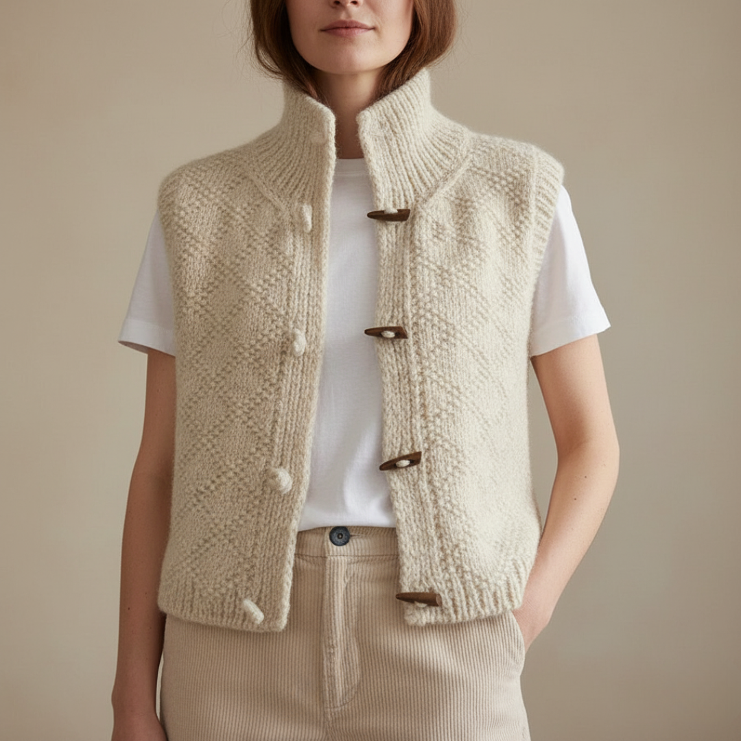 Dames Gebreid Wol Gilet | Mouwloos, Knoopsluiting, Warm, Casual Laagjeskleding