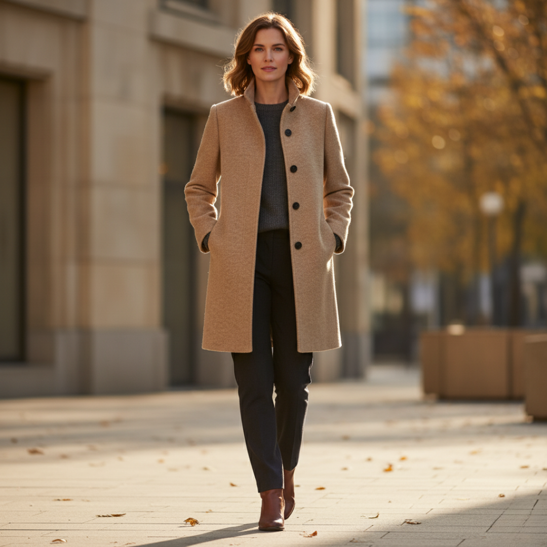 Dames Trenchcoat Wolmix Jas | Stijlvolle Winterjas