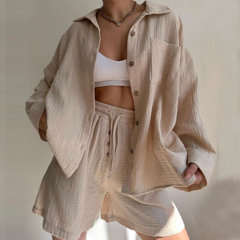 Dames Set - Oversized Pasvorm - Katoenen Materiaal - Twee-Delig Ontwerp