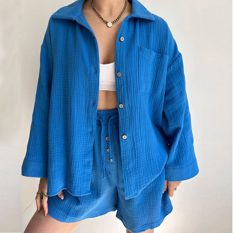 Dames Set - Oversized Pasvorm - Katoenen Materiaal - Twee-Delig Ontwerp