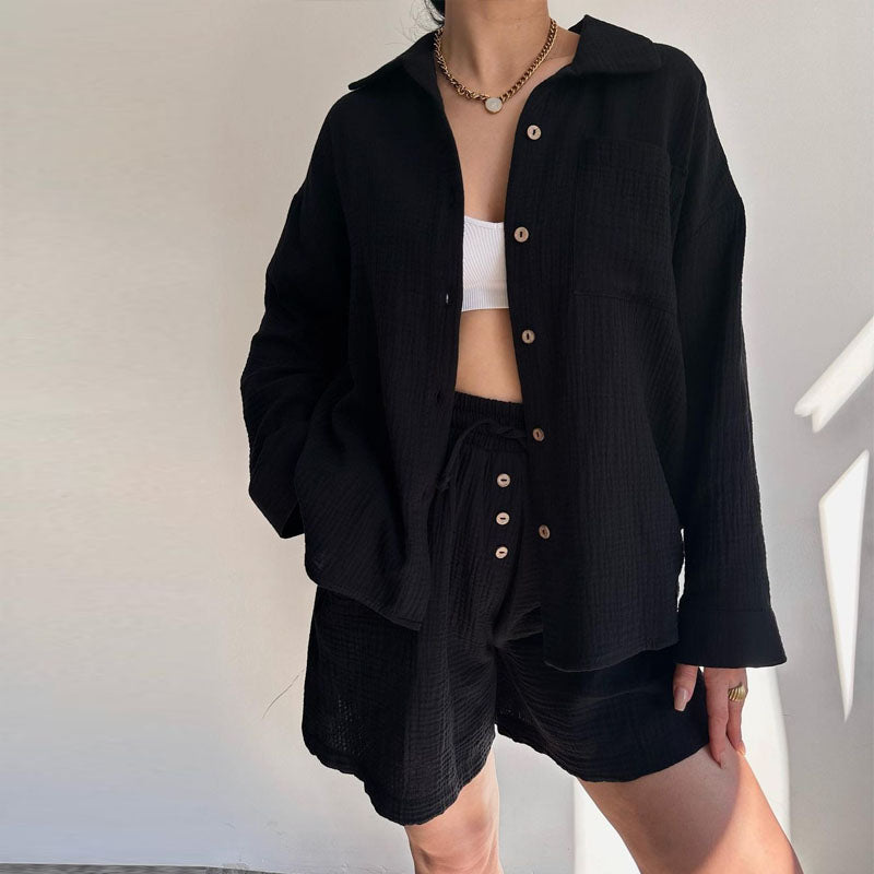 Dames Set - Oversized Pasvorm - Katoenen Materiaal - Twee-Delig Ontwerp