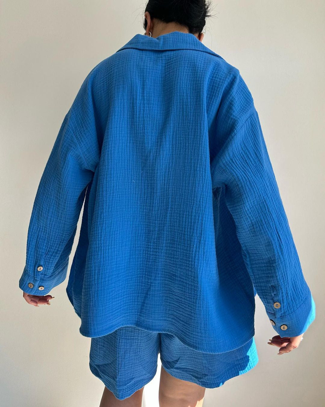 Dames Set - Oversized Pasvorm - Katoenen Materiaal - Twee-Delig Ontwerp