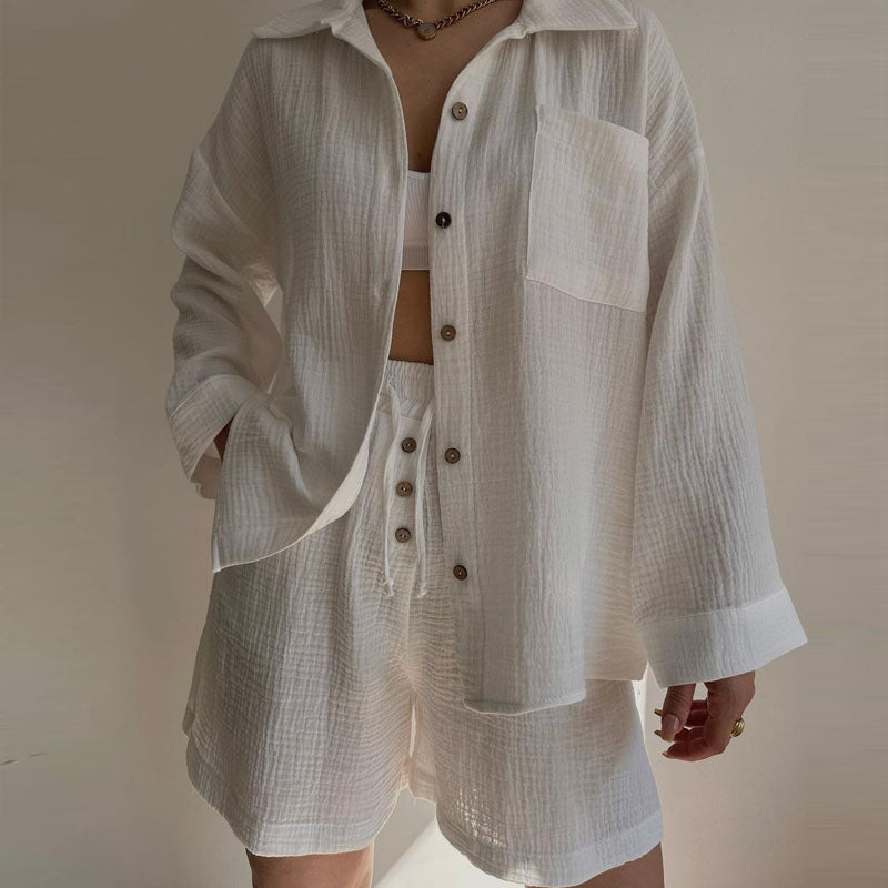 Dames Set - Oversized Pasvorm - Katoenen Materiaal - Twee-Delig Ontwerp