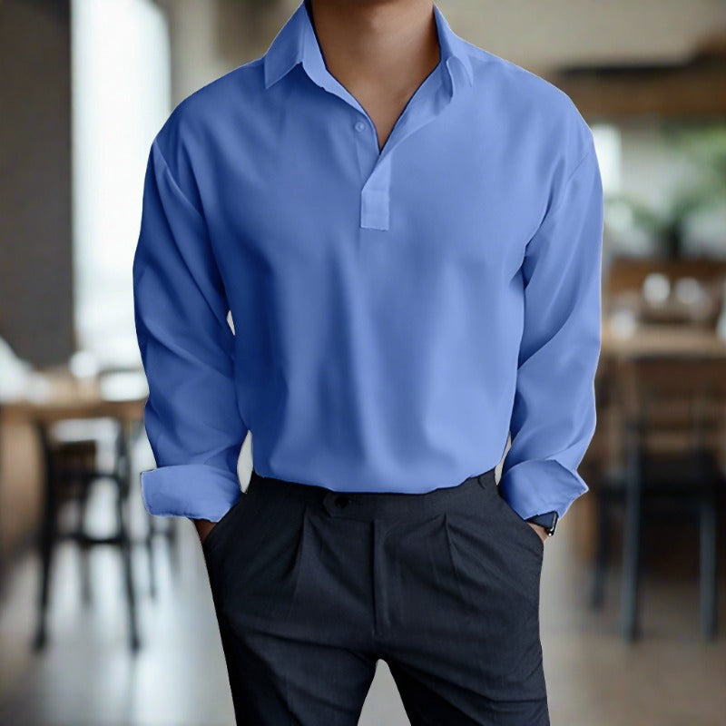 Heren Poloshirt - Lange Mouwen - Lichtgewicht - Ademend
