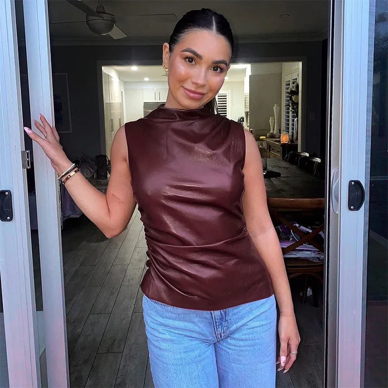 Luxe Vegan Leren Dames Top-3