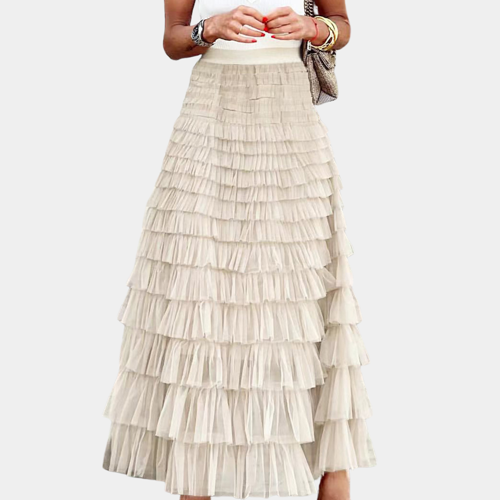 Maxi Rok Dames met Hoge Taille voor Casual en Formele Gelegenheden, Comfortabel en Stijlvol-5