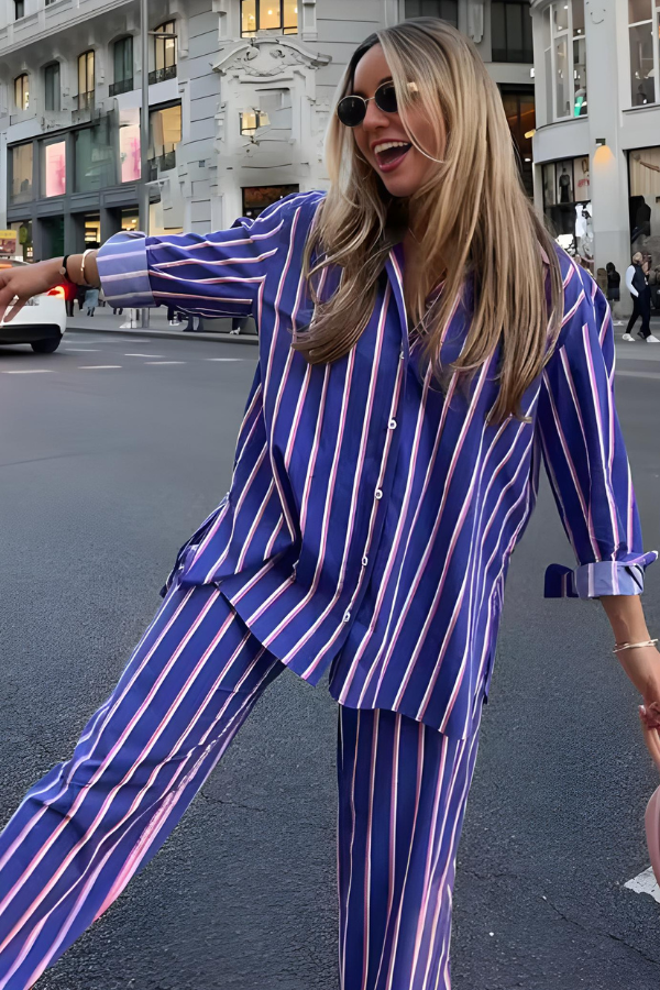 Moderne Broek En Shirtset Dames-4