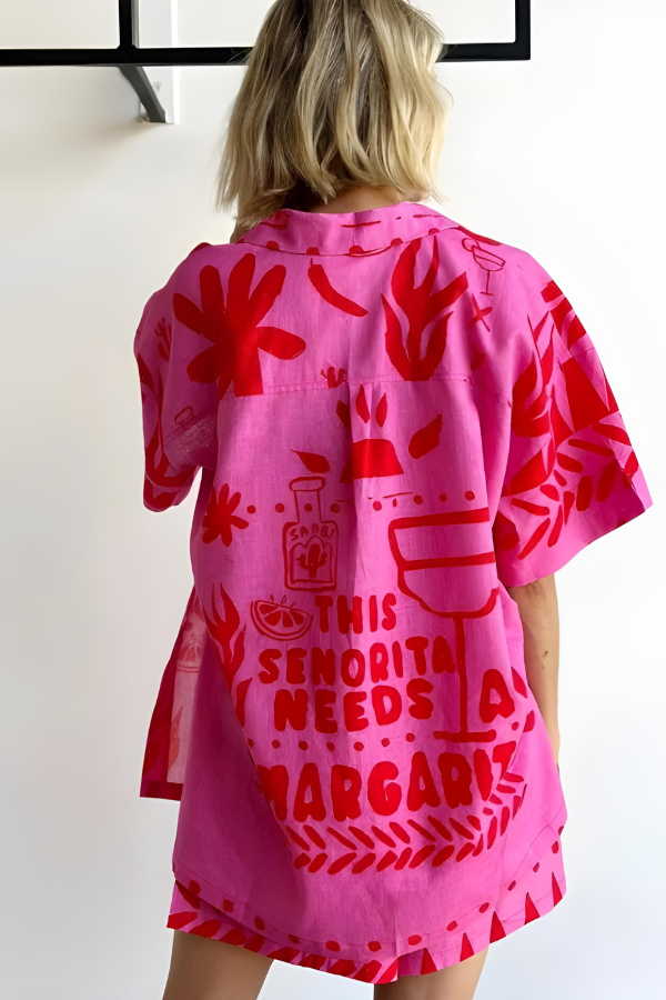Oversized Abstracte Dames Set-4