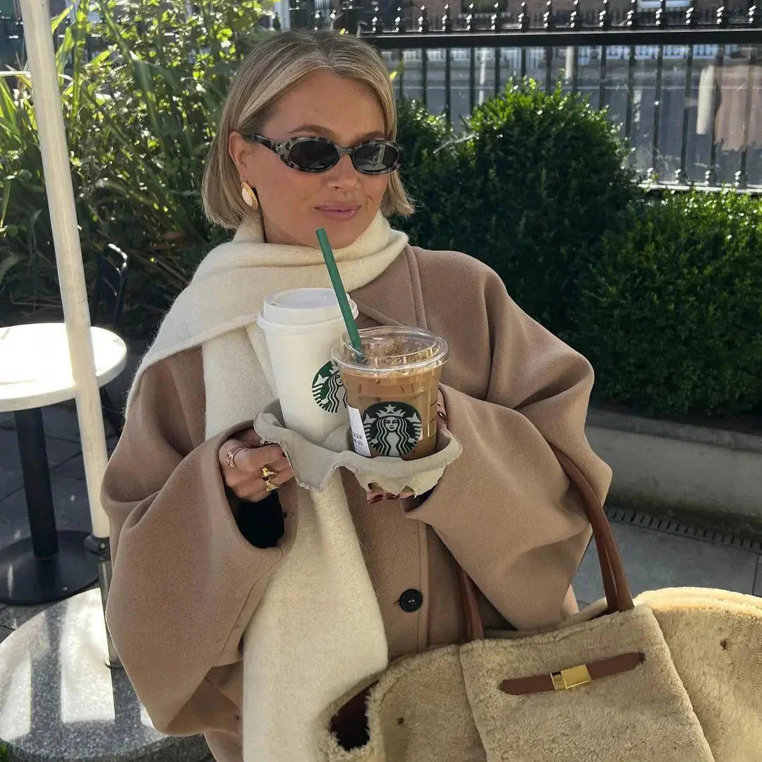 Oversized Wollen Jas met Knopen voor Dames | Modieuze en Comfortabele Bovenkleding voor Herfst en Winter