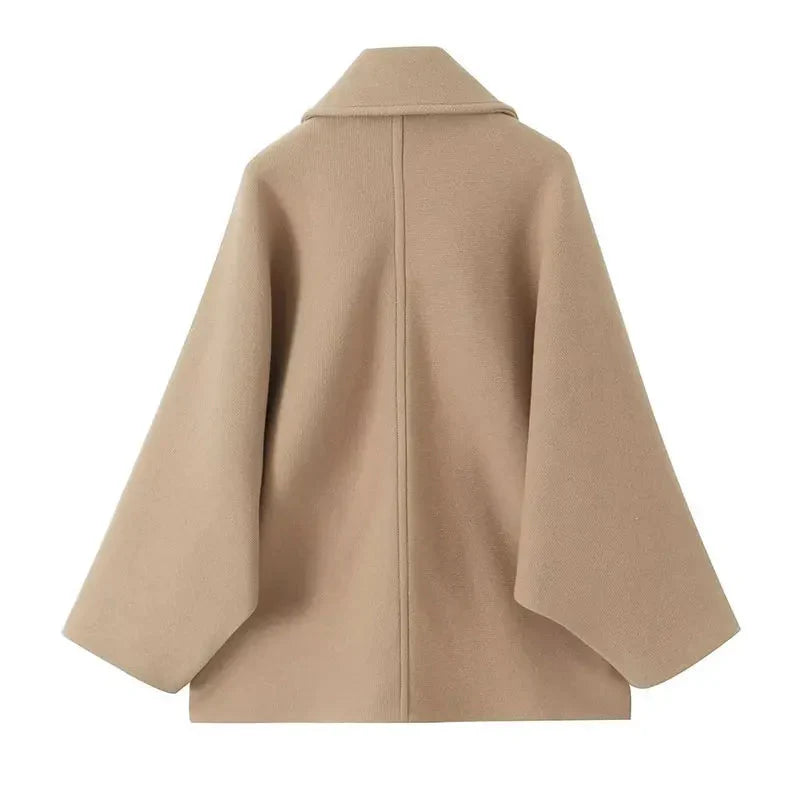 Oversized Wollen Jas met Knopen voor Dames | Modieuze en Comfortabele Bovenkleding voor Herfst en Winter