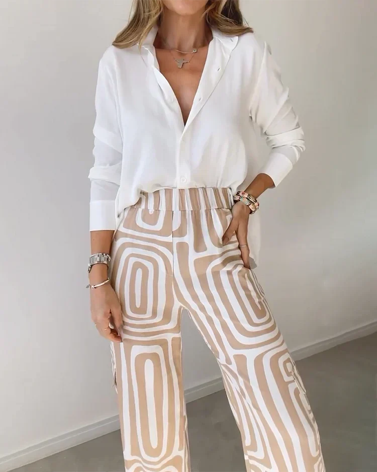 Kammay Pantalon Set Met Blouse En Riem | Mode Voor Vrouwen | Perfect Voor Werk En Vrije Tijd | Anna-3