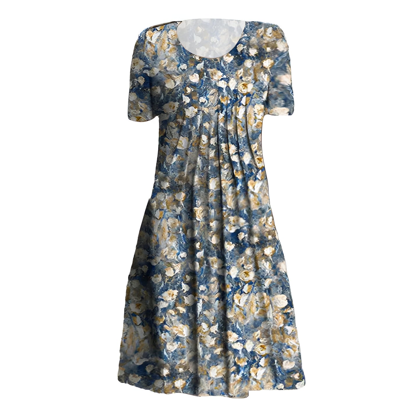 Dames midi-jurk – Bloemenprint – Ademende stof – Met zakken