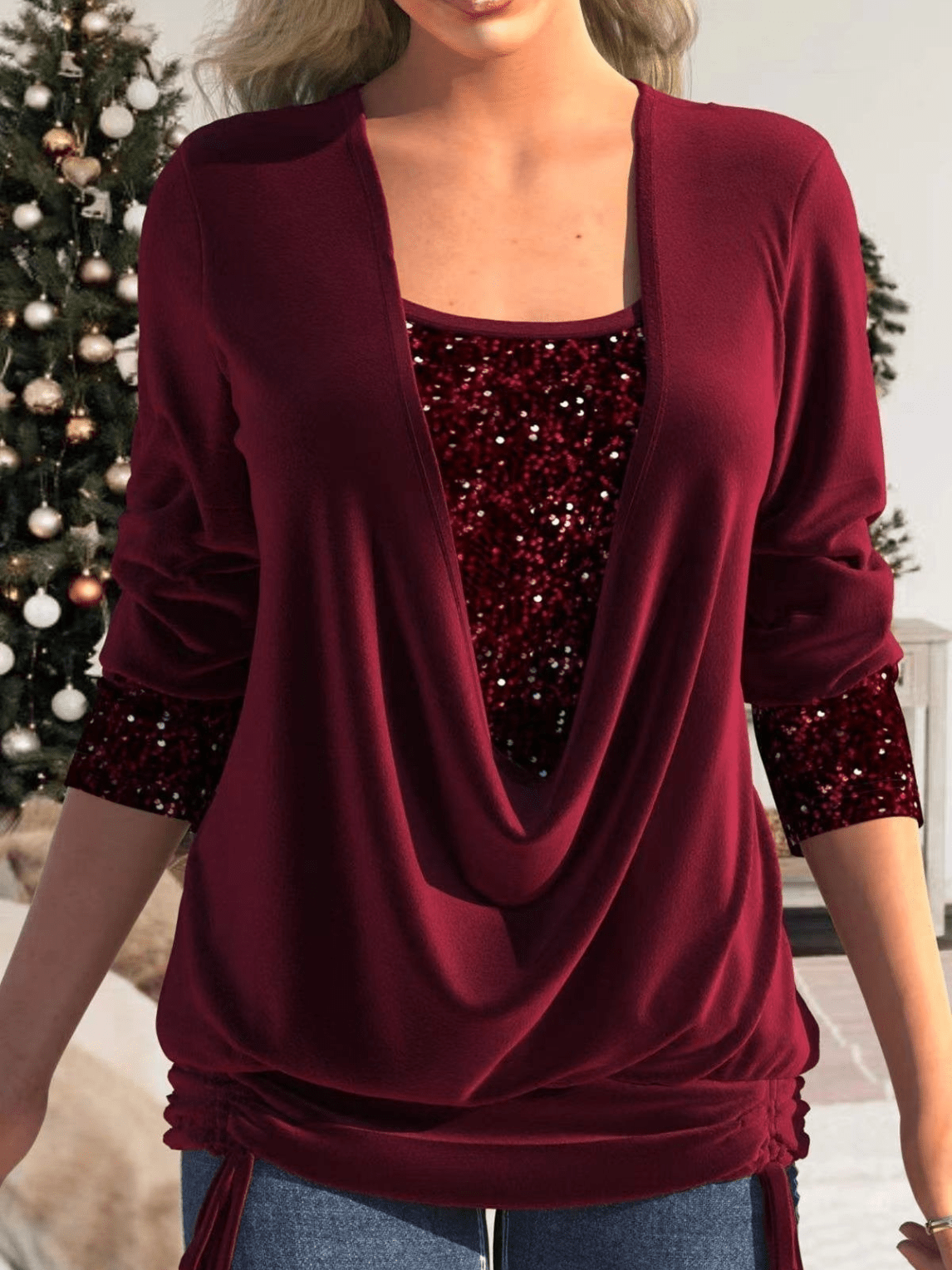 Variant image for Sprankelende Pailletten Top Dames-4