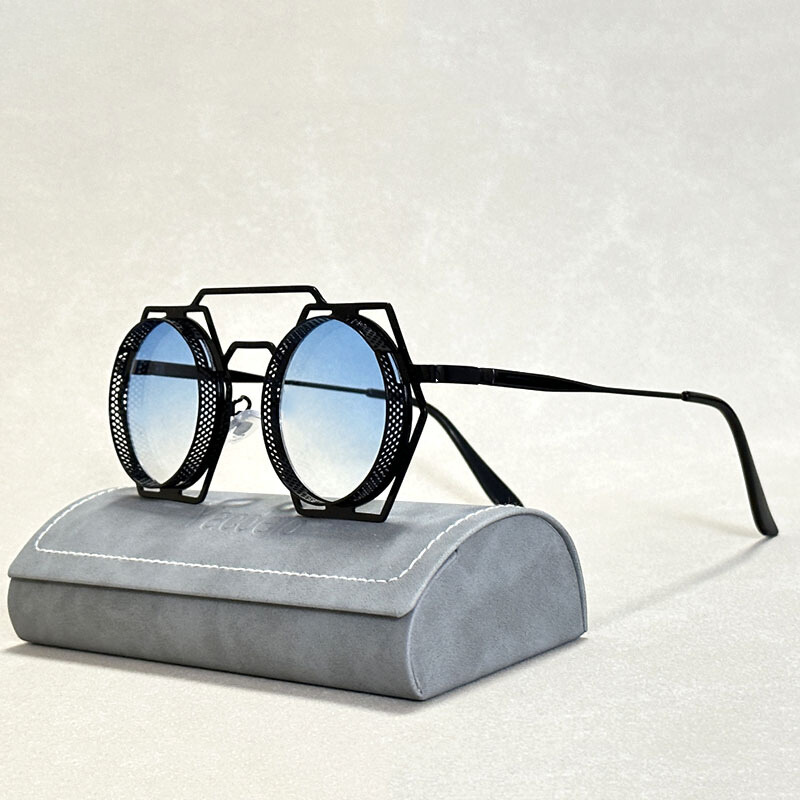 Heren Zonnebril – Steampunk Stijl – Zeshoekig Frame – UV-Bescherming