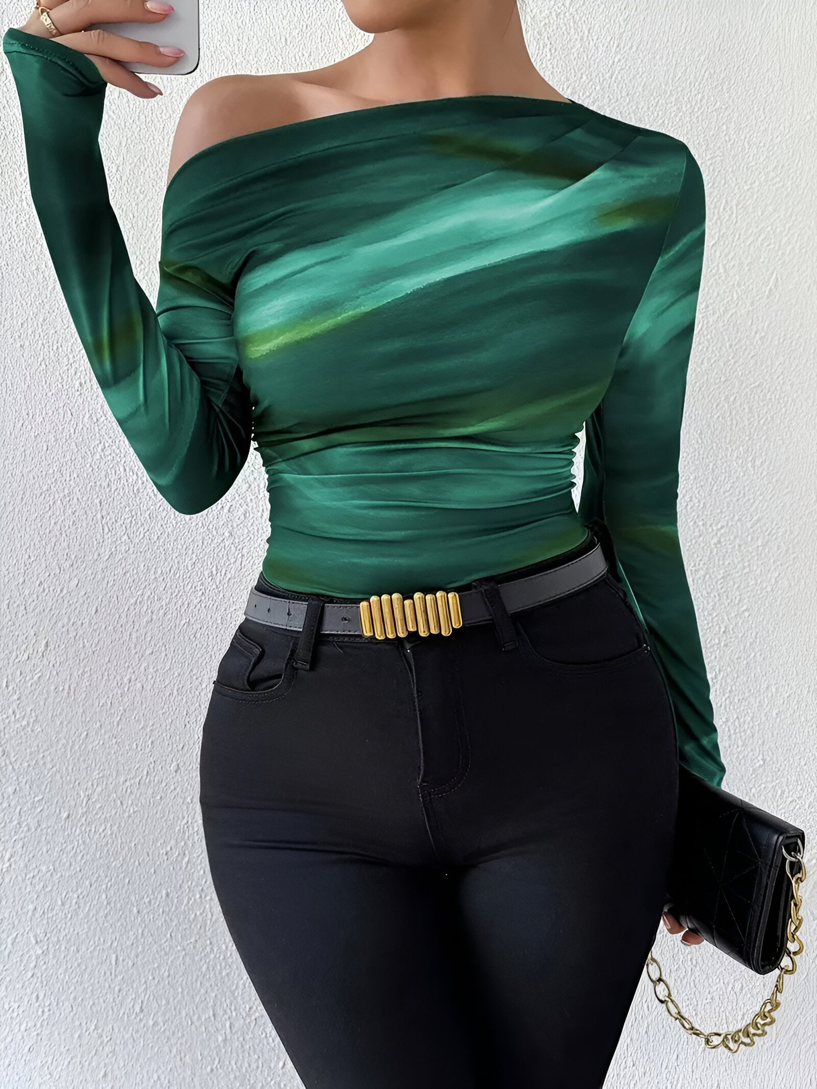 Stijlvol Dames T-shirt Lang Mouw-4