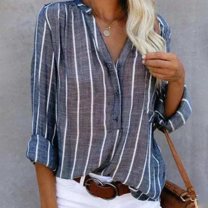 Variant image for Tijdloze Gestreepte Blouse Dames-2