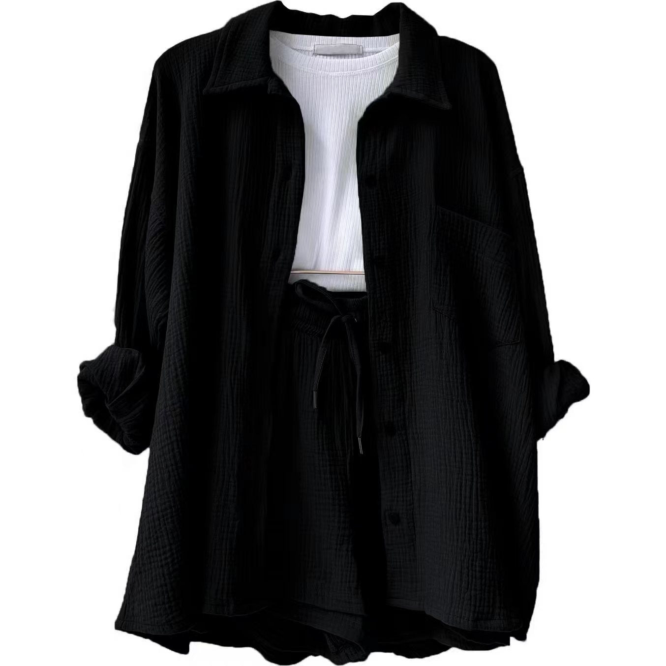 Tweedelige Dames Set - Katoenen Stof - Relaxed Fit - Casual Elegantie