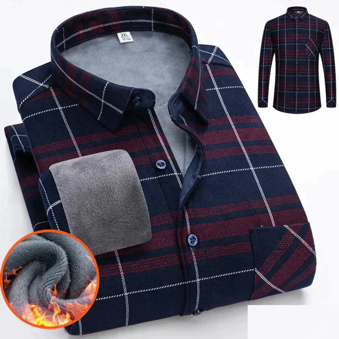 Warm Heren Shirt Met Knoopsluiting-6