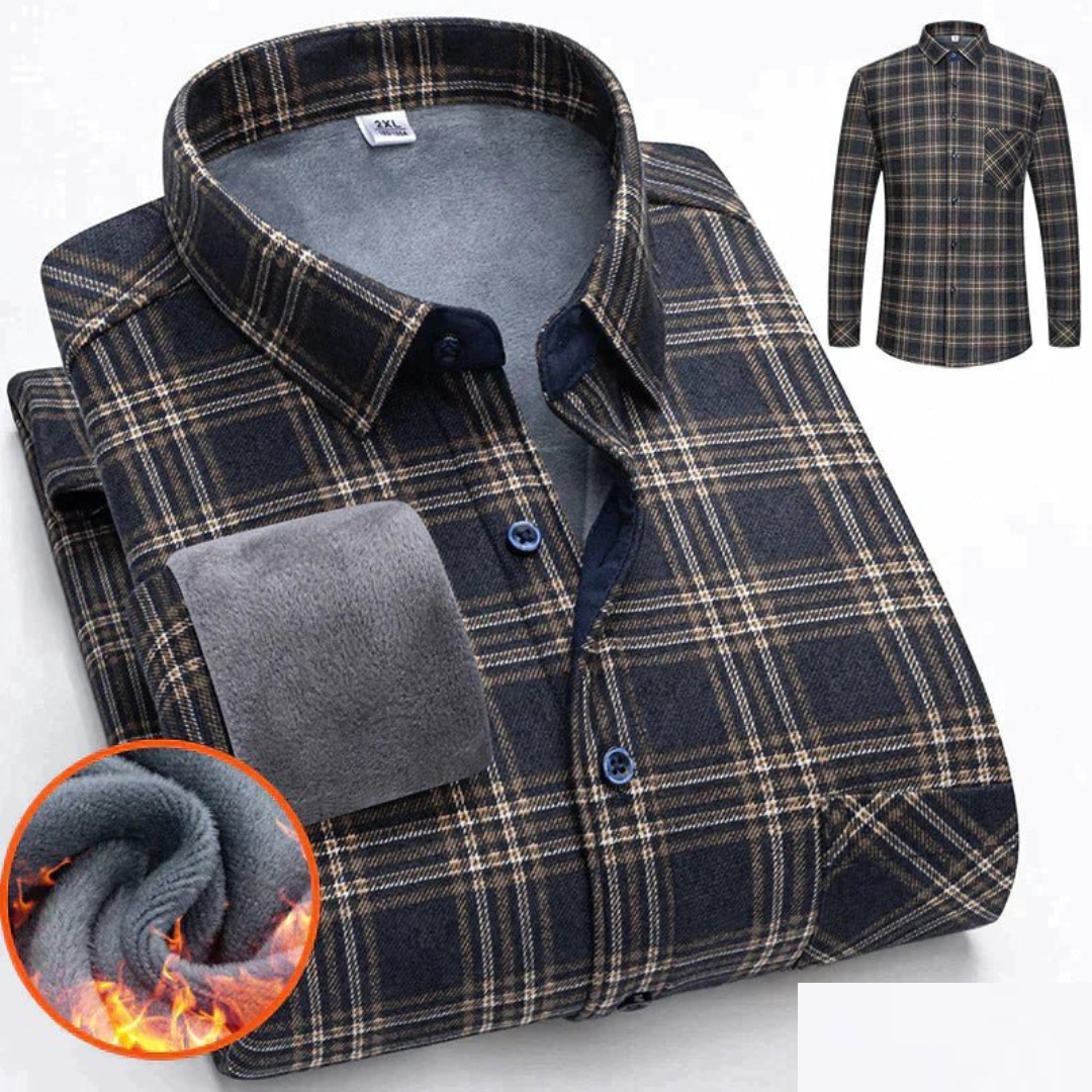 Warm Heren Shirt Met Knoopsluiting-5