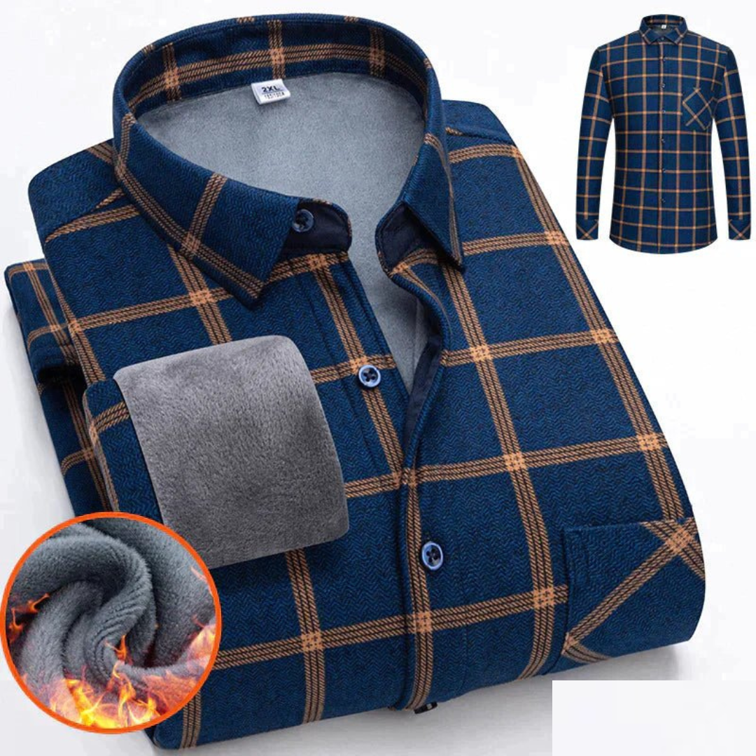 Warm Heren Shirt Met Knoopsluiting-4