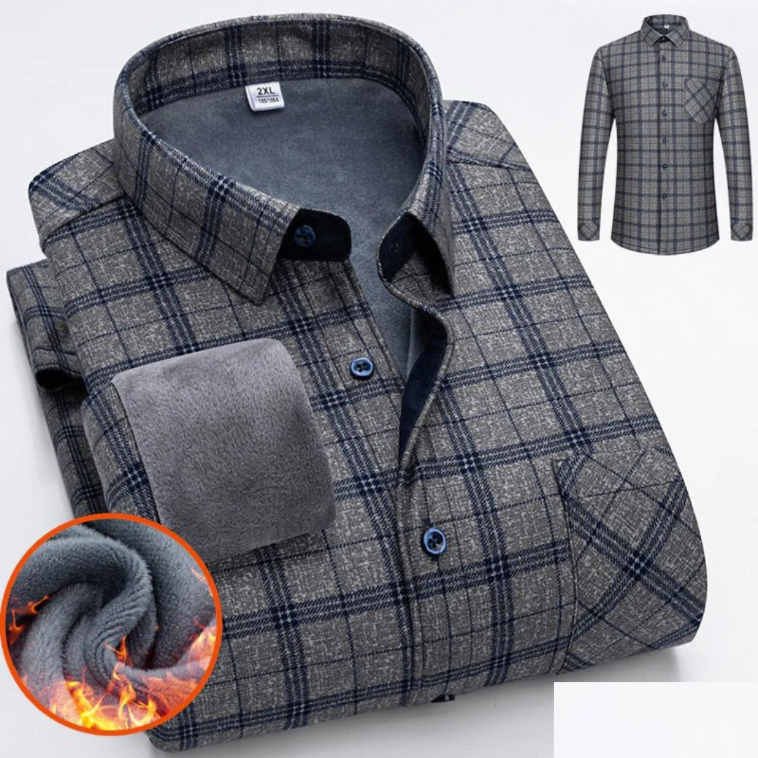 Warm Heren Shirt Met Knoopsluiting-1