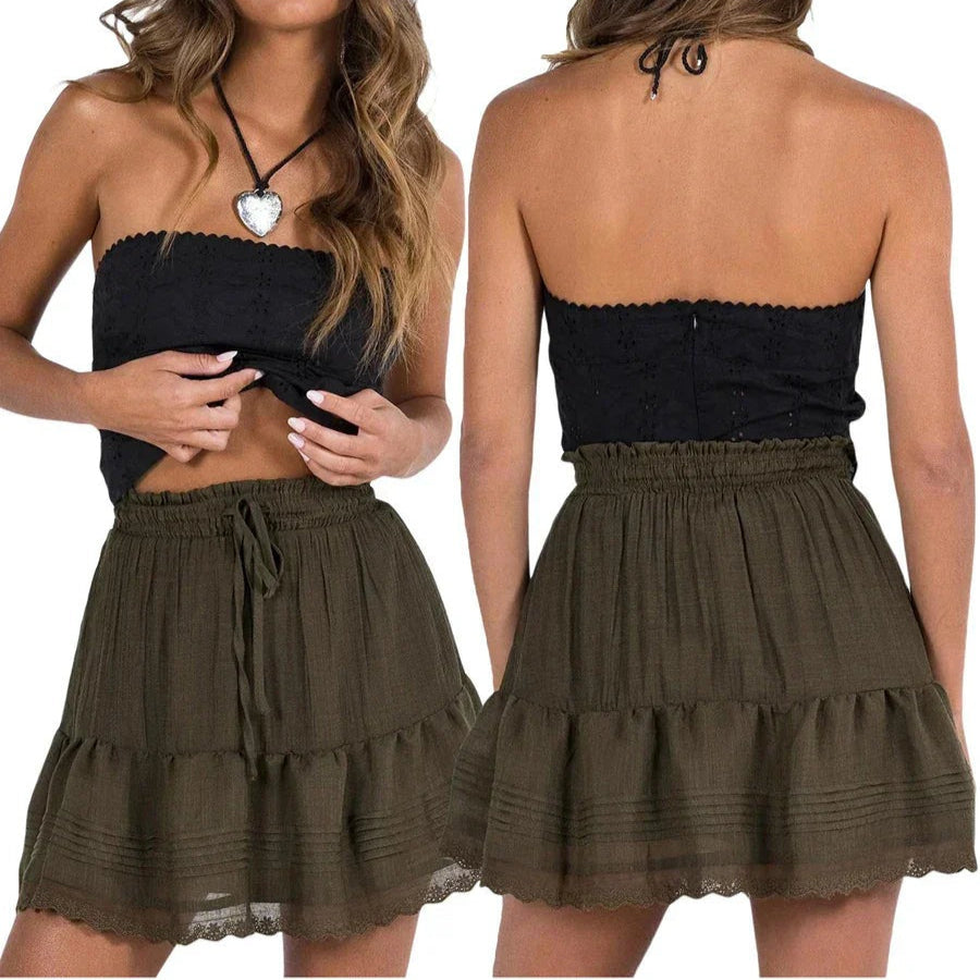 Dames Top – Strapless Design – Kantdetails – Nauwsluitende Pasvorm