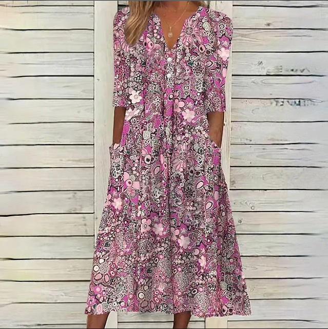 Variant image for Zomerjurk | Jurken Dames Midi met Bloemenprint | Hannah-17