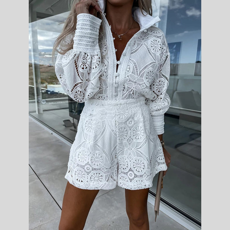 Zomerset | Kanten Blouse en High-Waist Short voor Dames | Fayenne