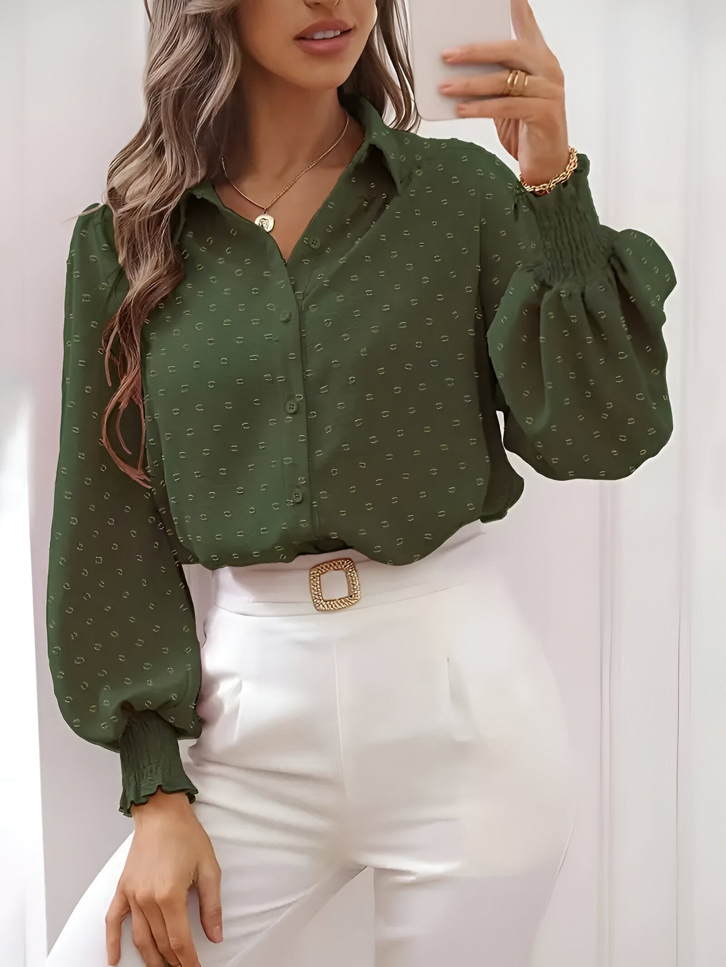 Zwarte Dames Blouse Lange Mouw-2