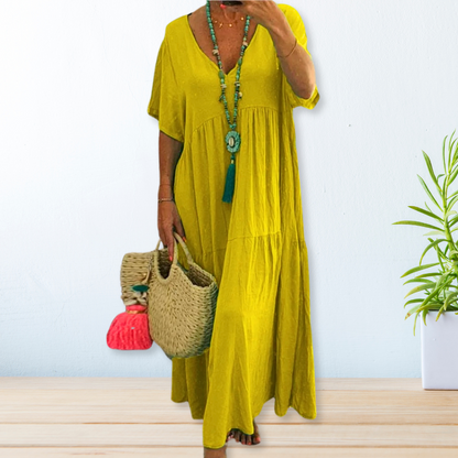 Maxi-jurk voor dames – Ademend katoen – Losse pasvorm – Flatterend silhouet
