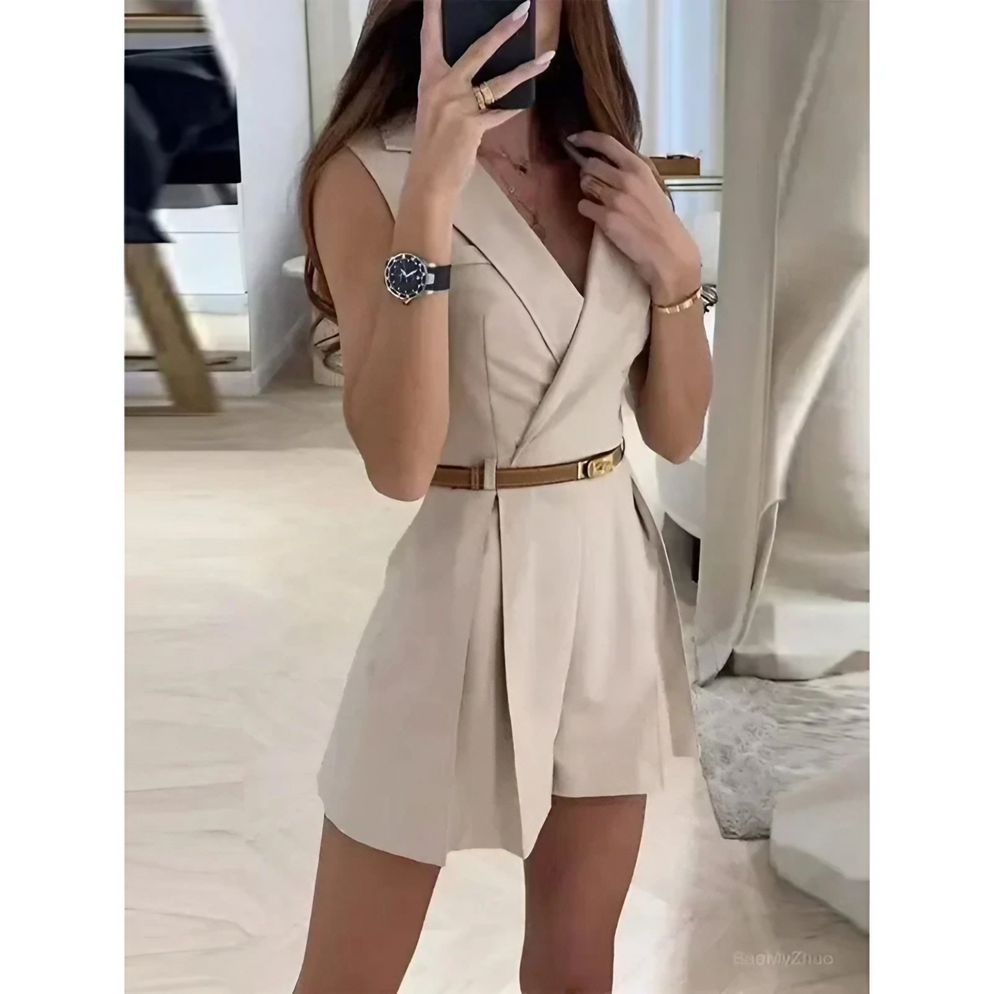 Dames jumpsuit – elegante pasvorm – detail in de taille – tijdloze stijl