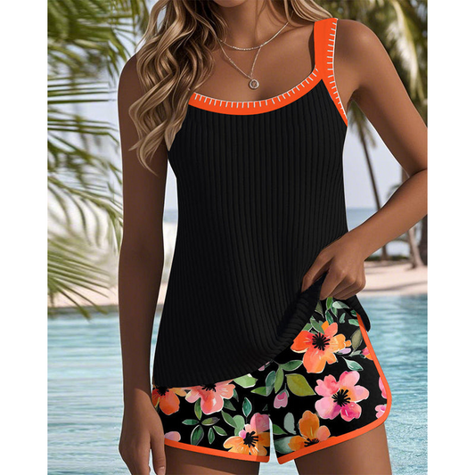 Tankini-set voor dames – Volledige bedekking – Ademende stof – Relaxte pasvorm
