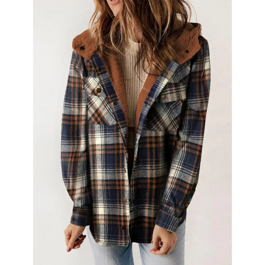 Dames geruite jas - Comfortabele fleecevoering - Lichtgewicht ontwerp - Casual stijl