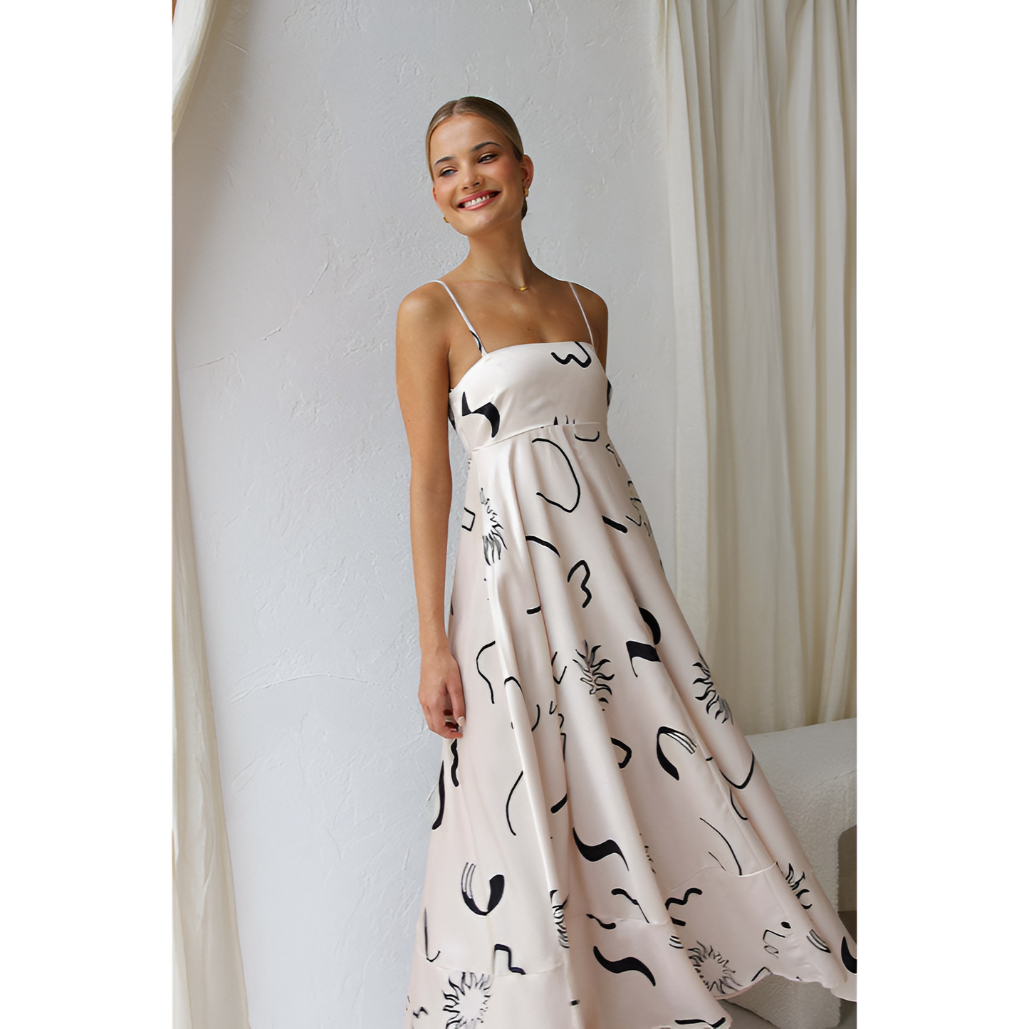 Maxi-jurk voor dames – Fijne bandjes – Comfortabele pasvorm – Luchtig gevoel