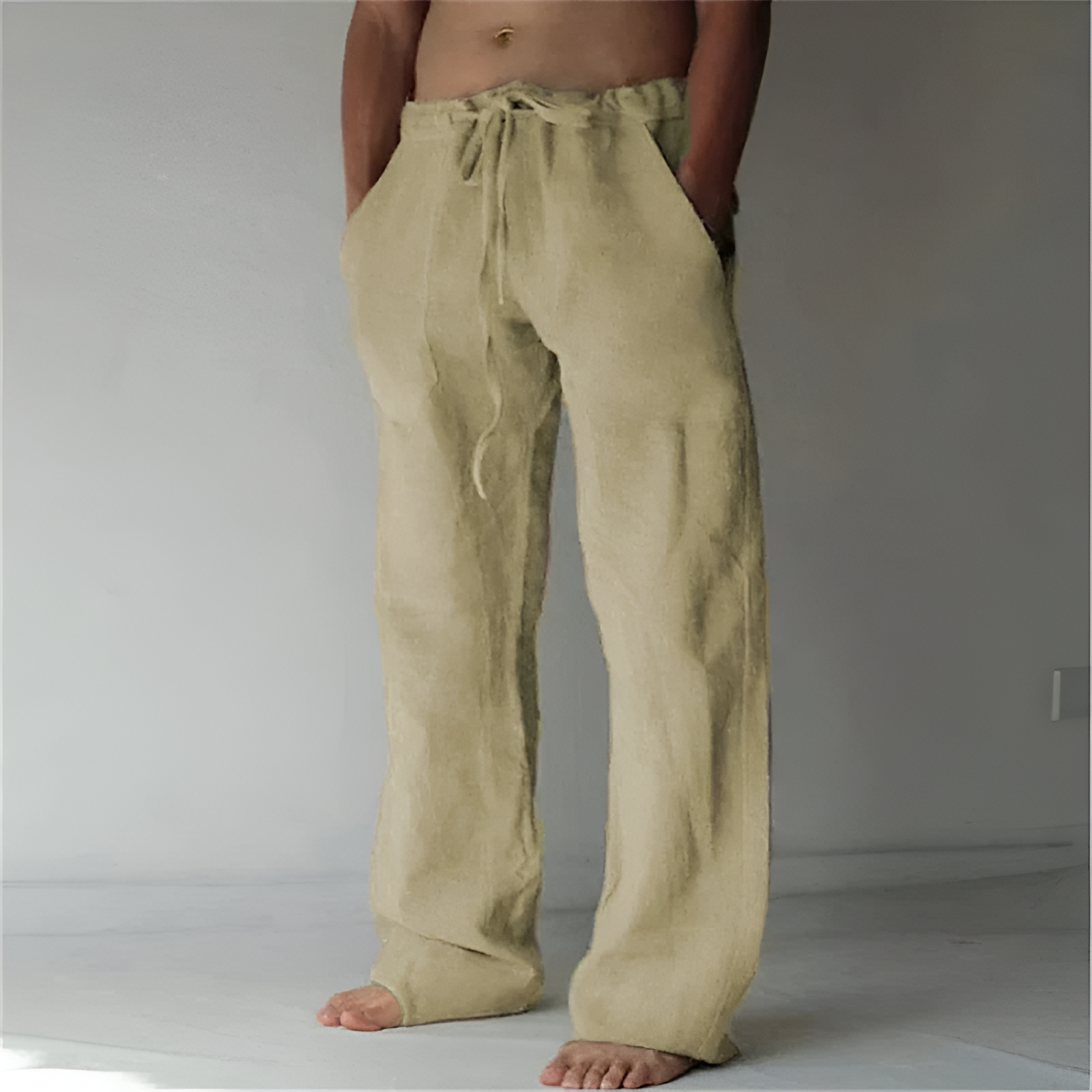 Heren linnen broek – luchtig ontwerp – casual look – zacht materiaal