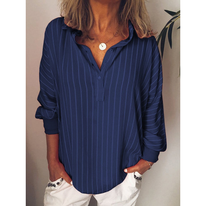 Damesblouse – luchtige stof – tijdloze strepen – veelzijdige stijl