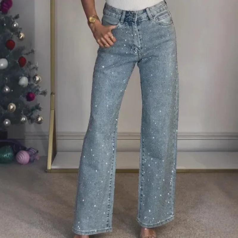 Sparkling jeans voor dames – Relaxed fit – Hoge taille – Stijlvolle look