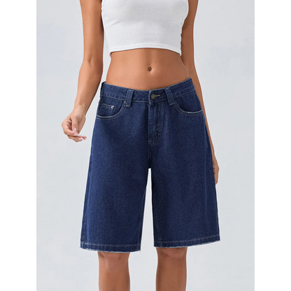 Dames shorts – Losse pasvorm – Lichtblauwe wassing – Comfortabel ontwerp