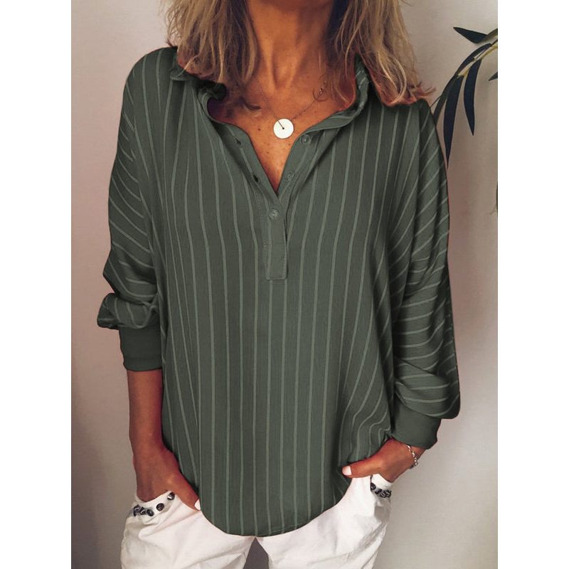 Damesblouse – luchtige stof – tijdloze strepen – veelzijdige stijl