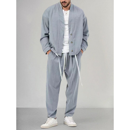 Heren set - Comfortabele katoenmix - Relaxte stijl - Functioneel trekkoord