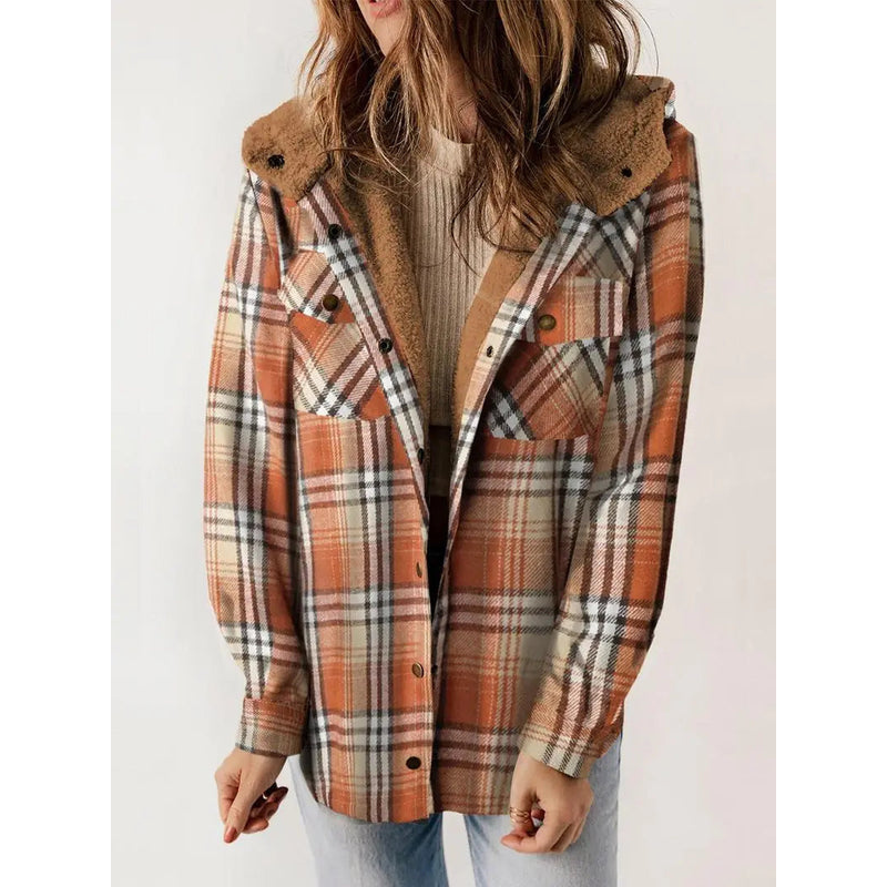Dames geruite jas - Comfortabele fleecevoering - Lichtgewicht ontwerp - Casual stijl