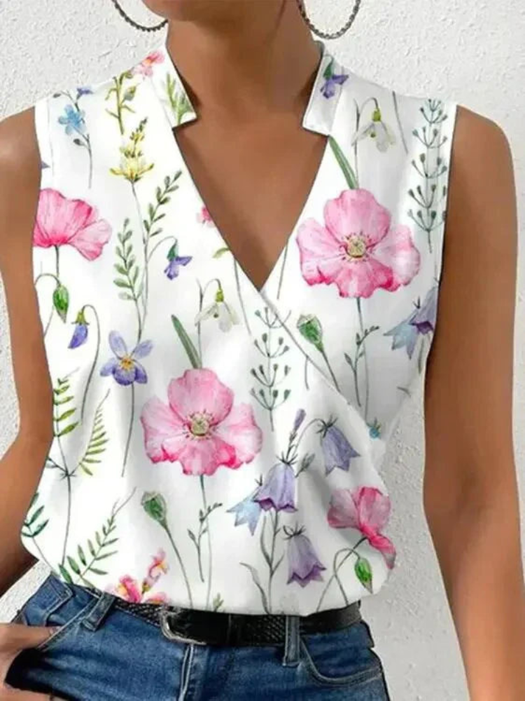 Luchtige Dames Top V-hals Zomer-4