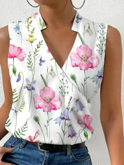 Luchtige Dames Top V-hals Zomer-4