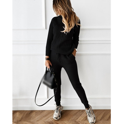 Dames ribgebreid trainingspak - 2-delige set - Comfortabele pasvorm - Moderne stijl